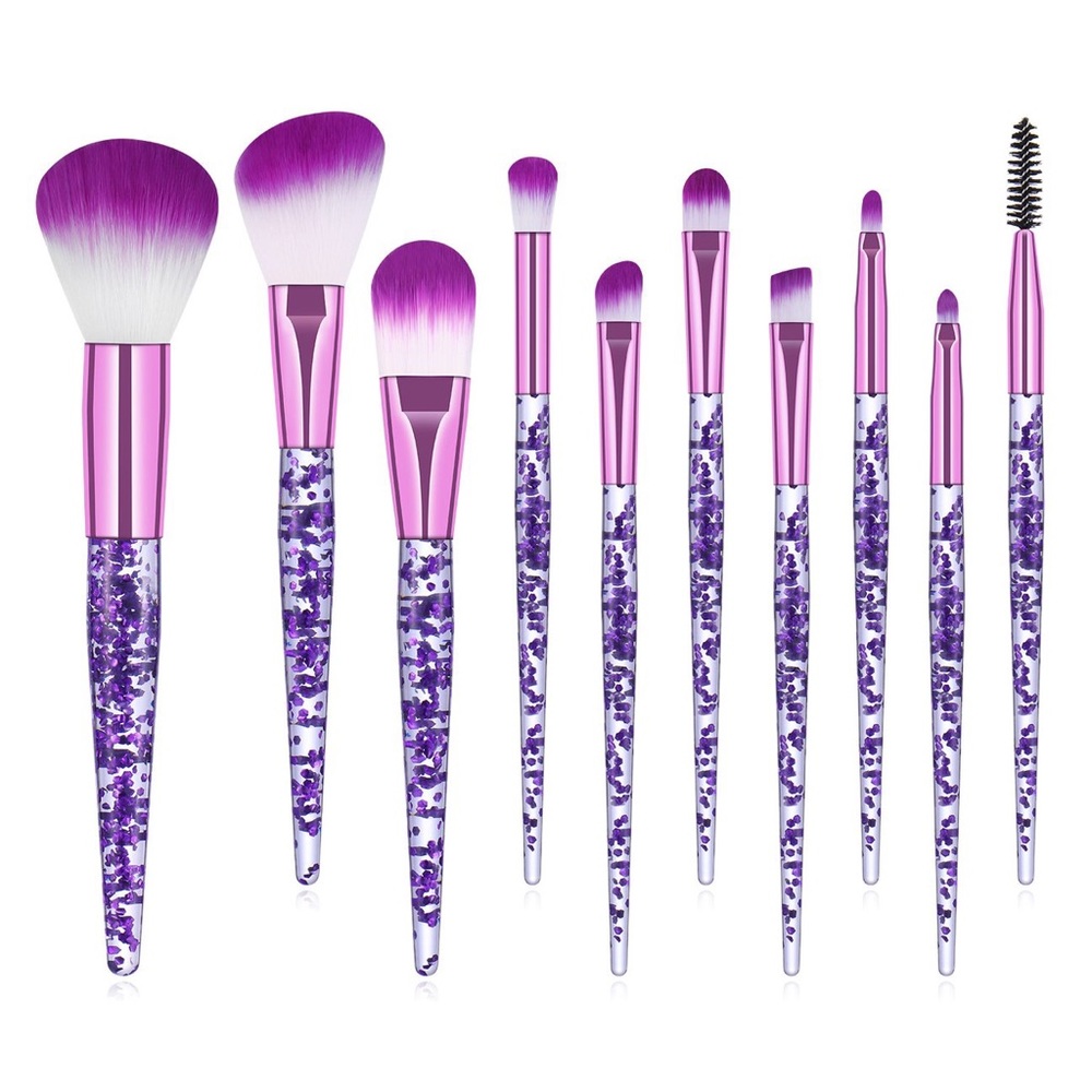 Make-Up Brush Set Purple Glitter